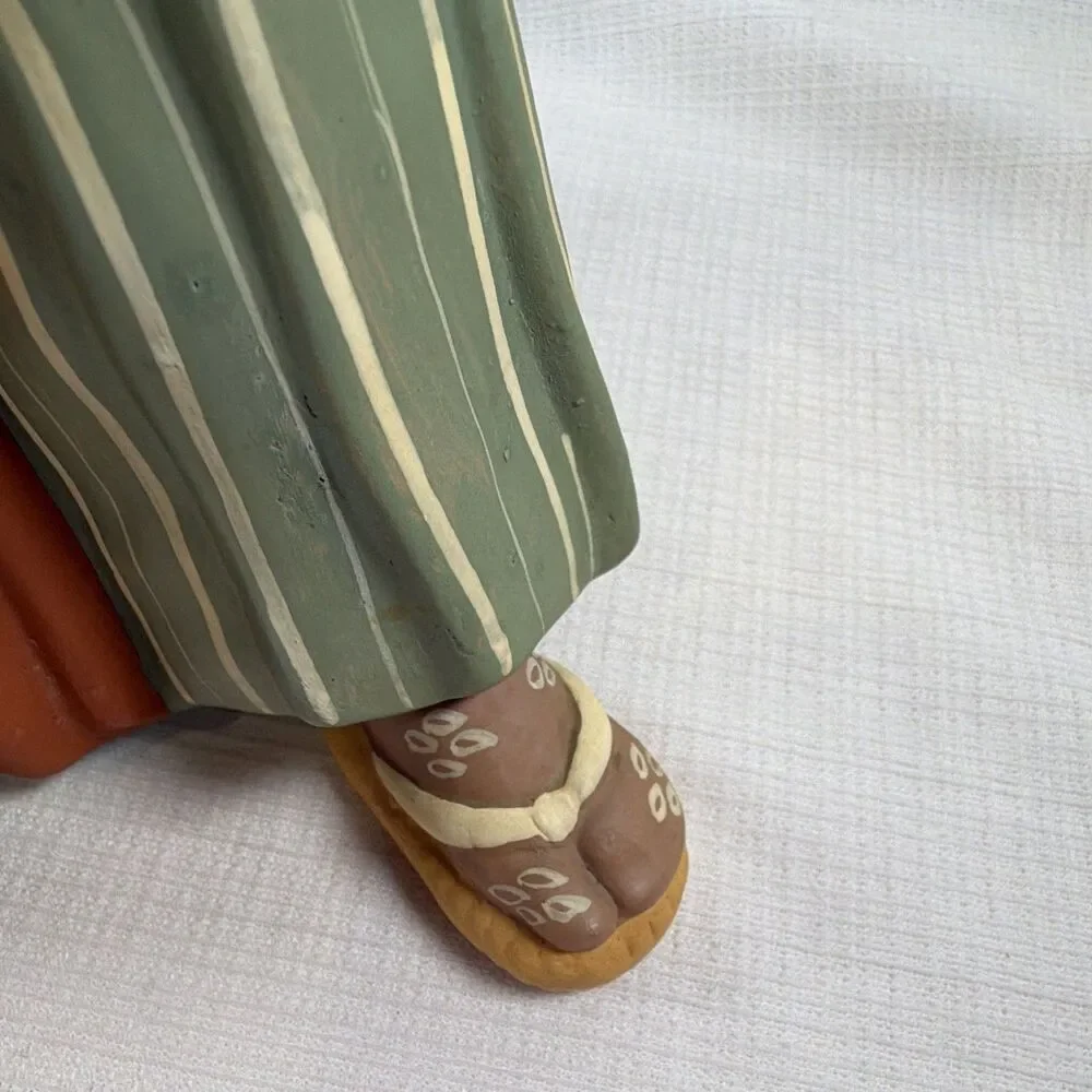 Vintage Sato Hakata Clay Doll Old Man Potter Artist Painting Vase Figurine 11”